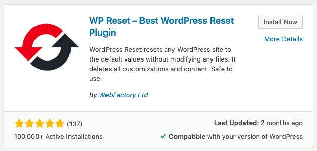 How to Reset a WordPress Website with plugin: WP Reset