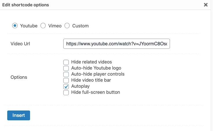 Use Shortcodes that support responsive video