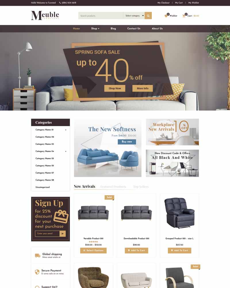 Meuble - Website Template for Exterior, Furniture Store