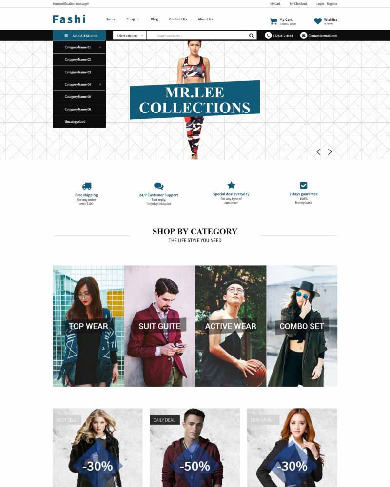 Fashi - Website Template for Clothing, Fashion Store