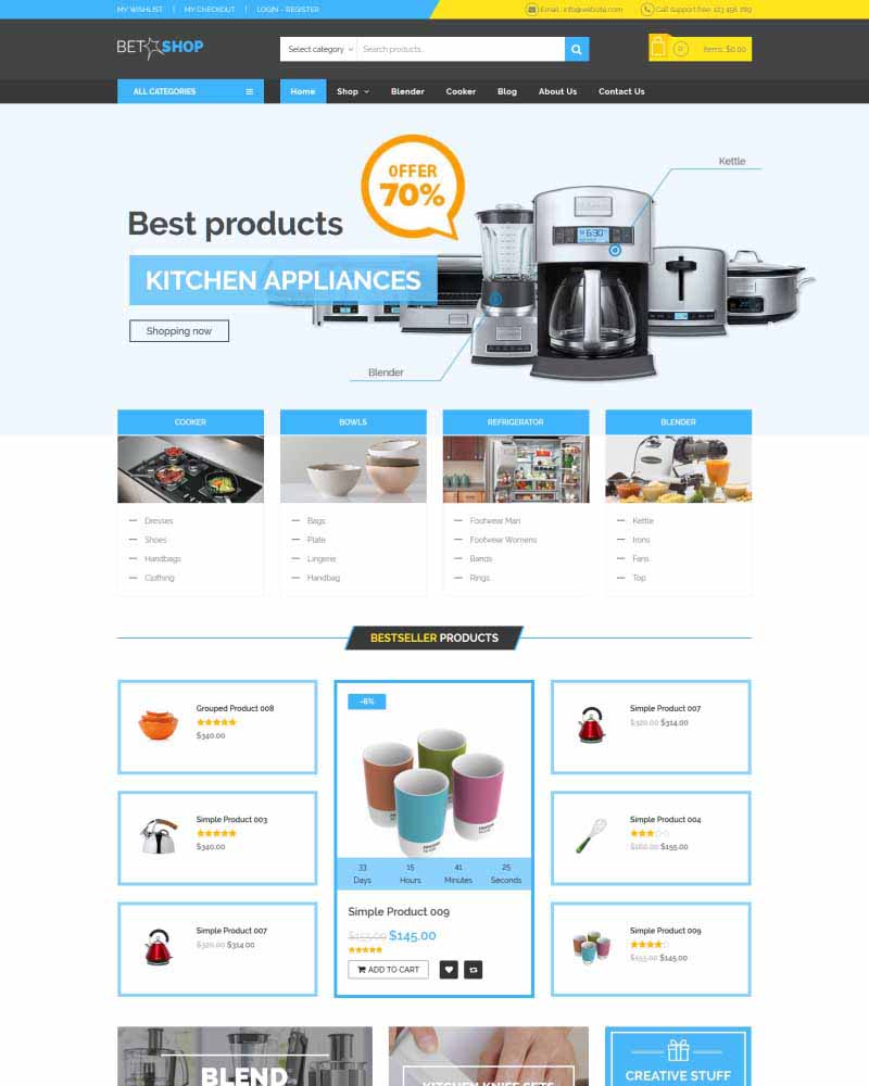 Beta Shop - Website Template for Kitchen Appliances