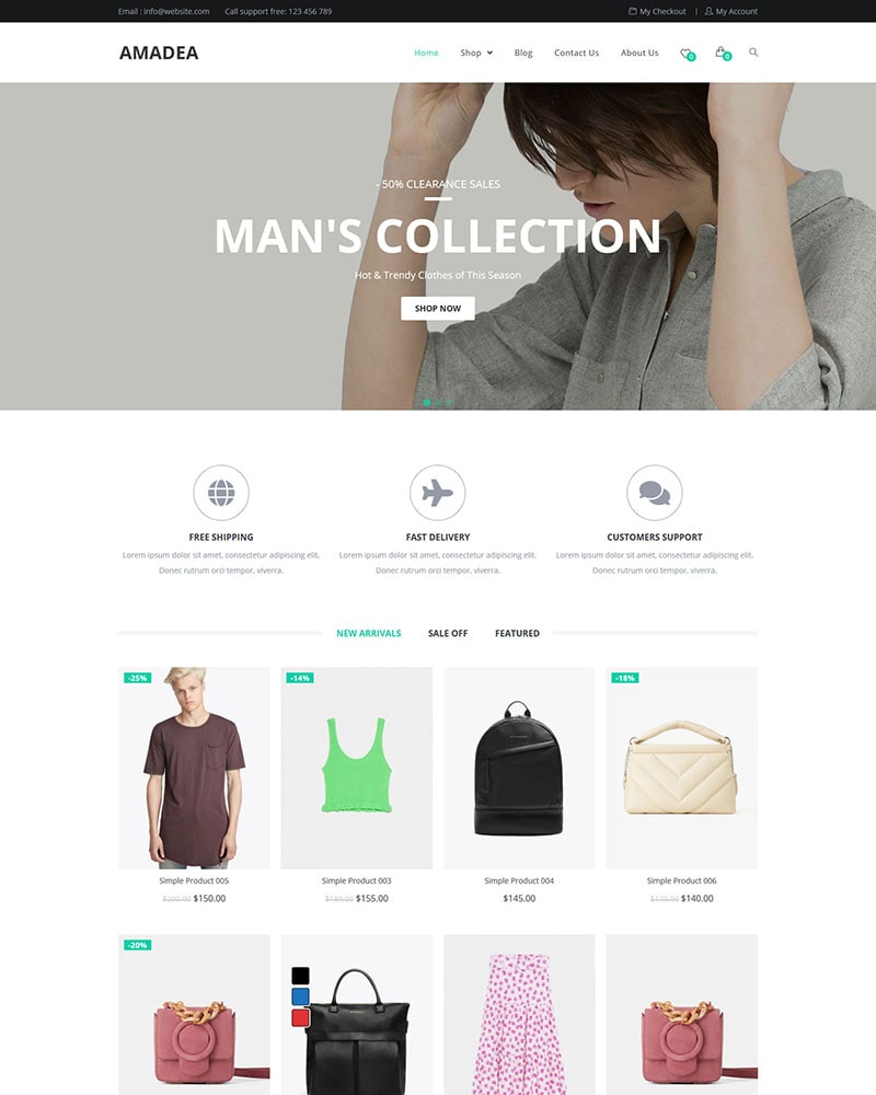 Amadea – Website Template for Fashion, Clothing Stores