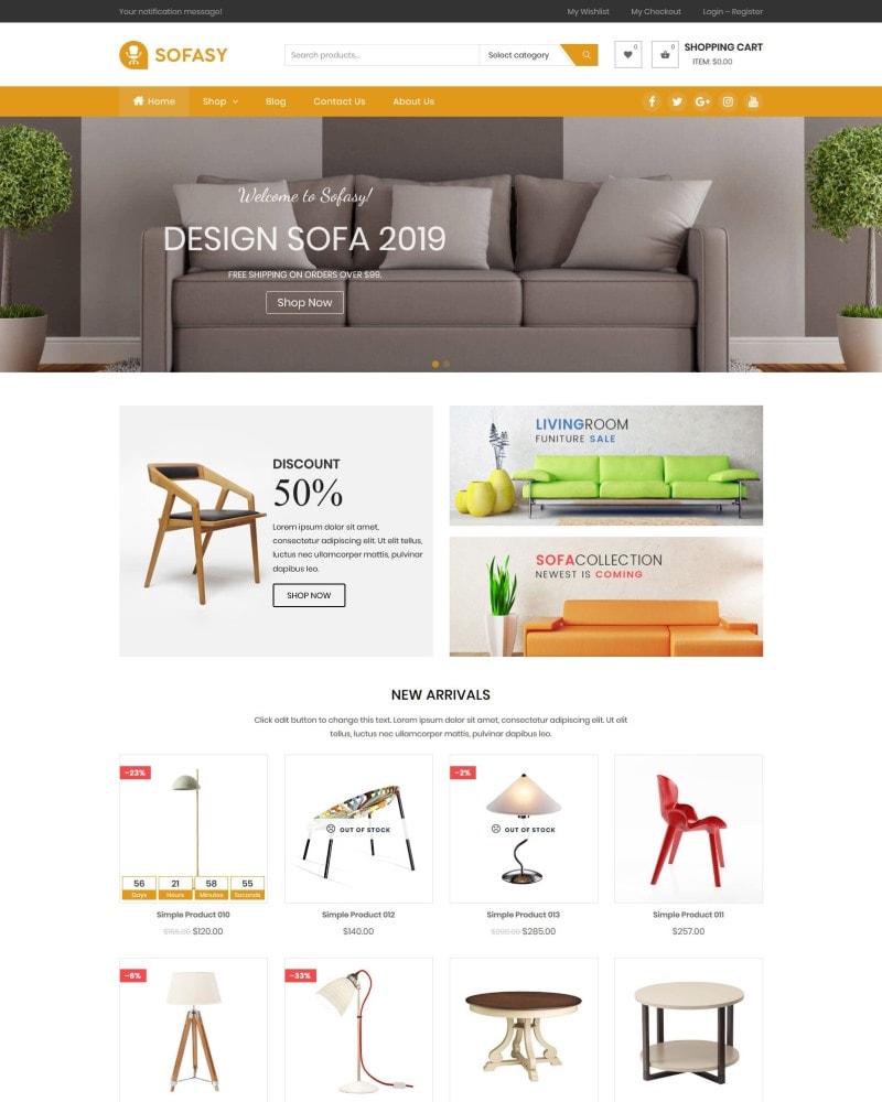 Sofasy - Website Template for Furniture and Interior