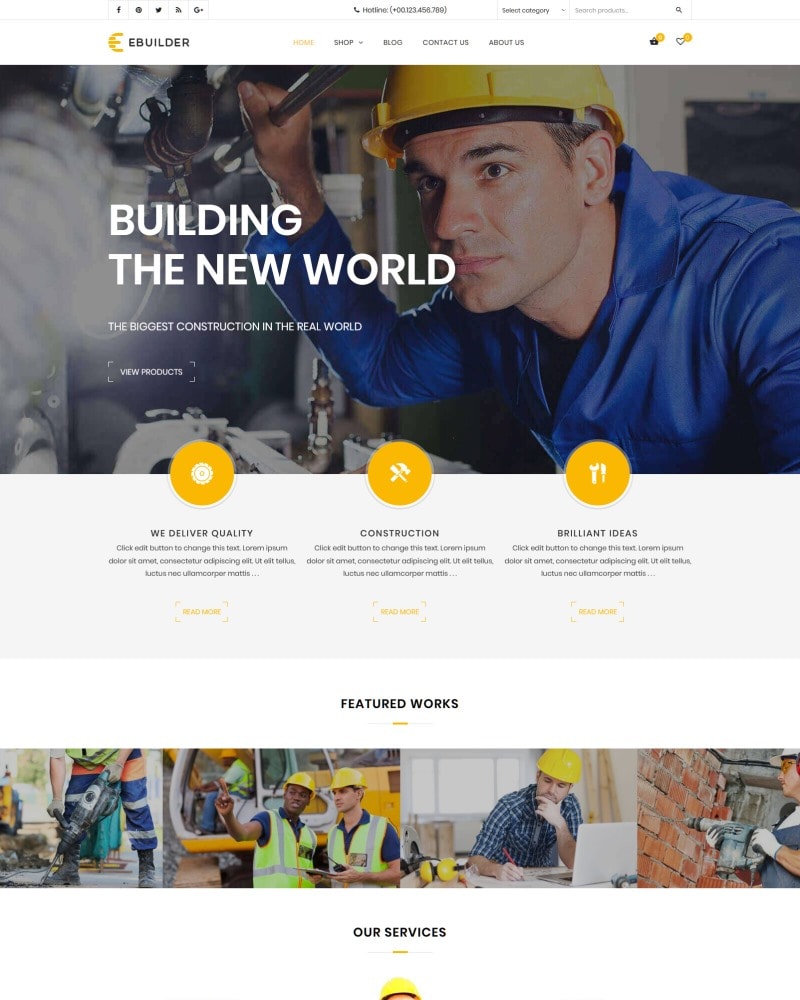 eBuilder - Website Template for Construction and Builder