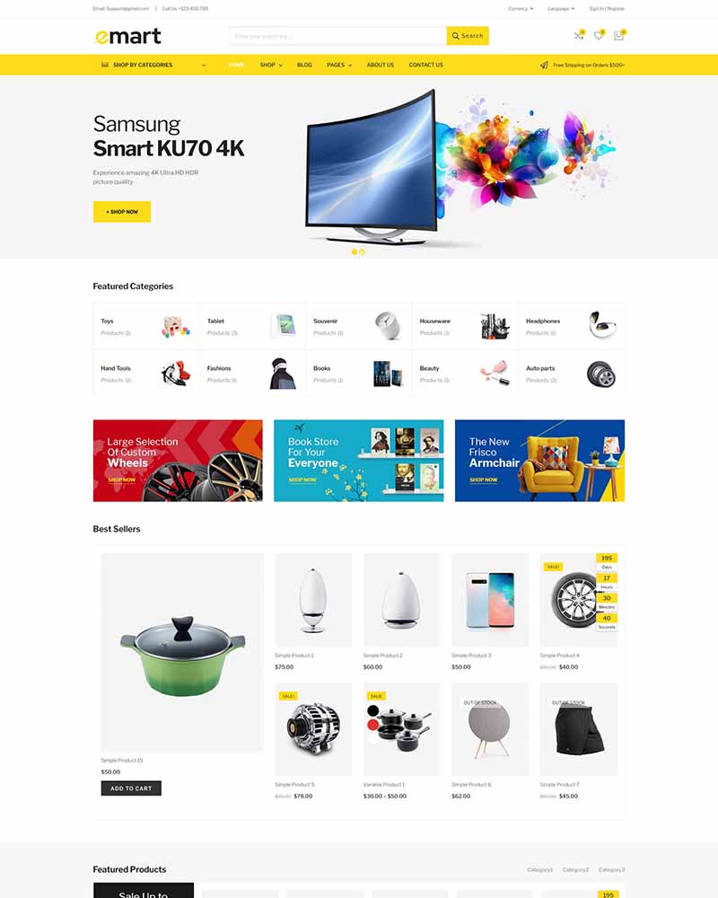 Emart - Website Template for Digital, Electronics Store