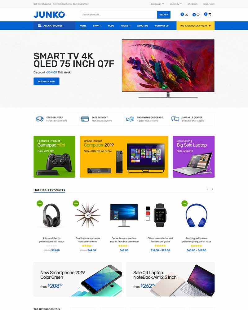 Junko - Website Template for Digital & Electronics Store