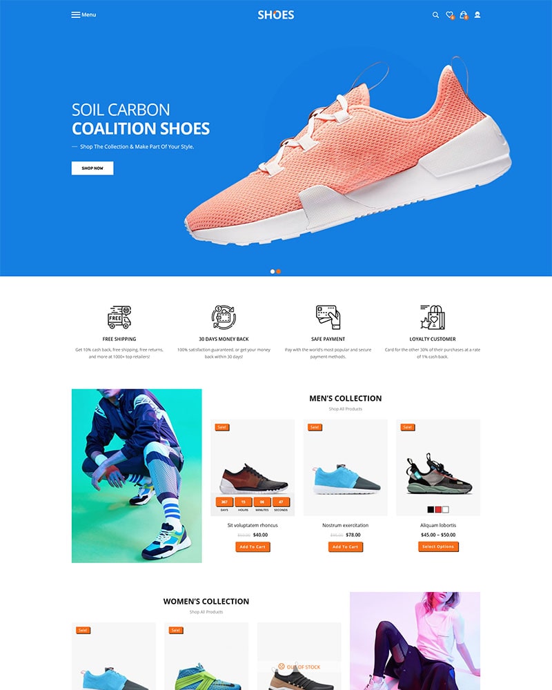 Shoes - Website Template for Shoes, Sneaker Store