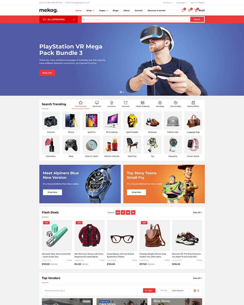 Mekog - Multi Vendor eCommerce Website Template