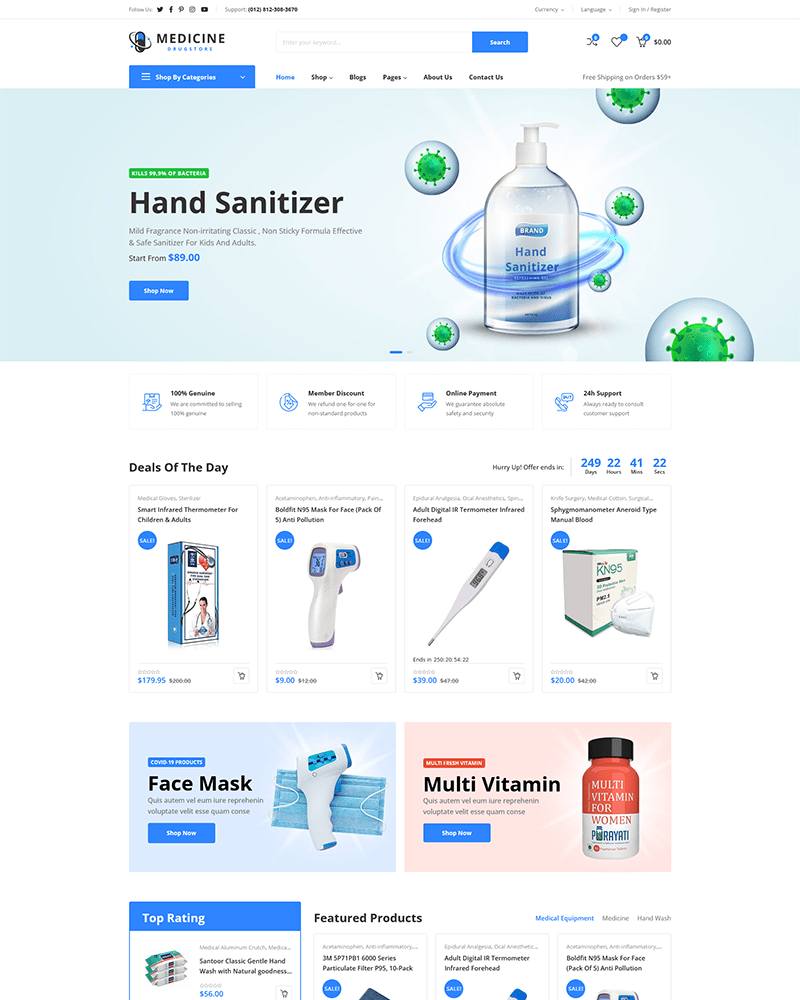 Medicine - Website Template for Pharmacy, Medical & Beauty