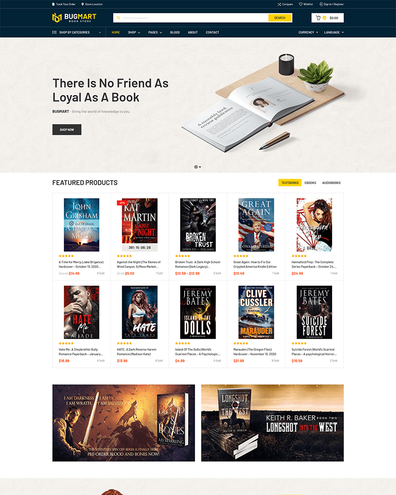Bugmart - Website Template for Bookstore, Bookshop
